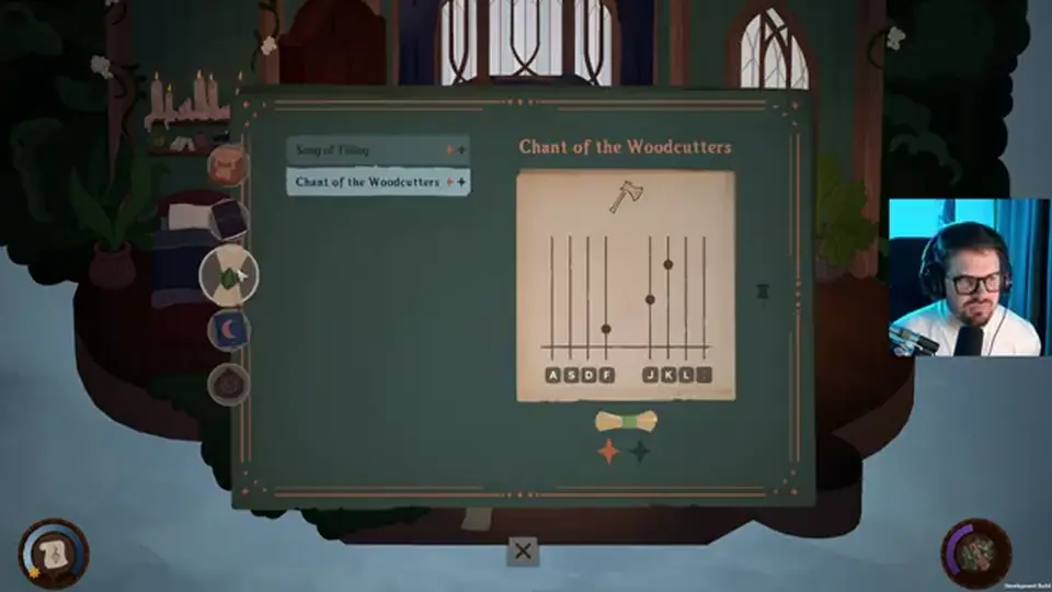 Songs of Glimmerwick calendar open on introductory music craft